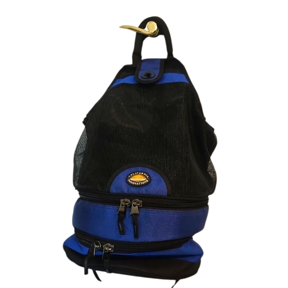 California Innovations Insulated Cooler Backpack Bag Black & Blue with Mesh